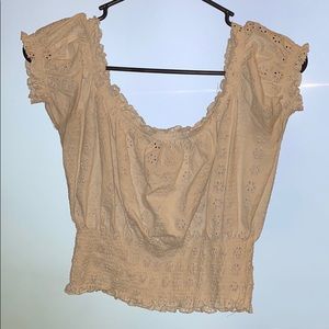 White Floral Crop Top